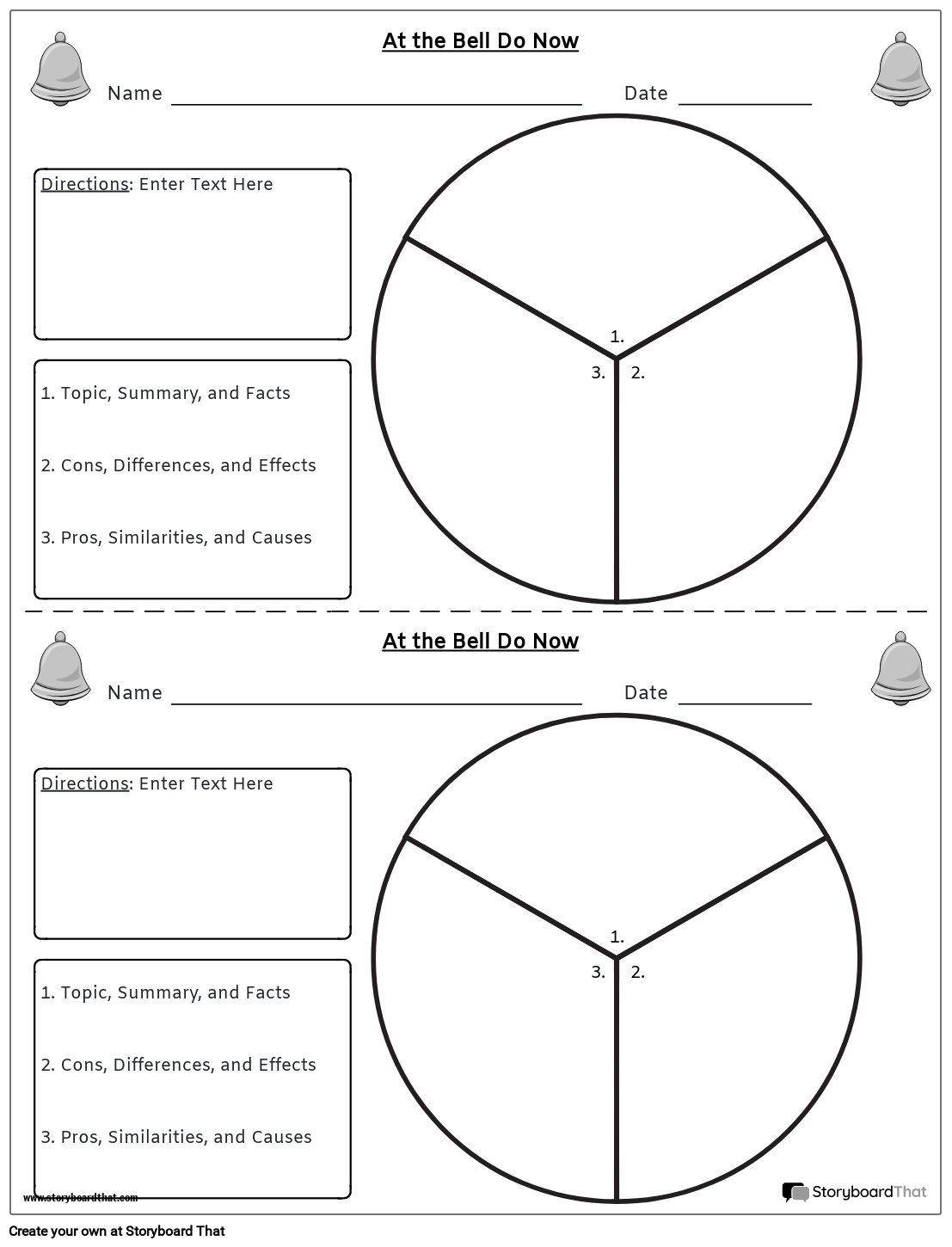 Divided Circle Bell Ringer Template Design
