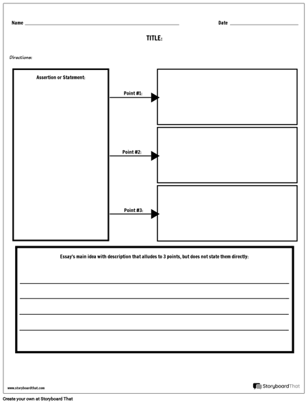 Thesis Statement Graphic Organizer | Writing a Thesis Statement