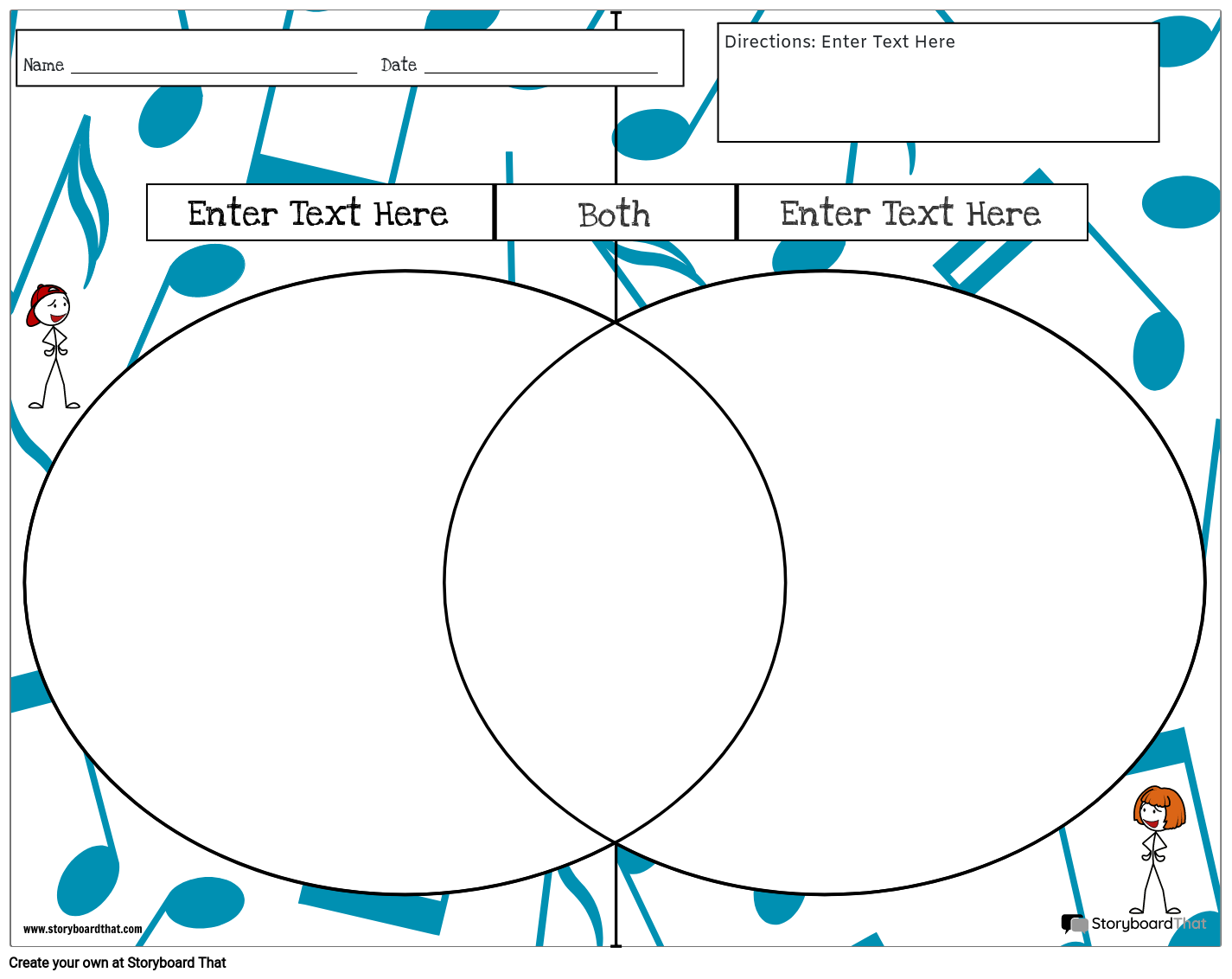 Customizable Music-Themed Venn Diagram