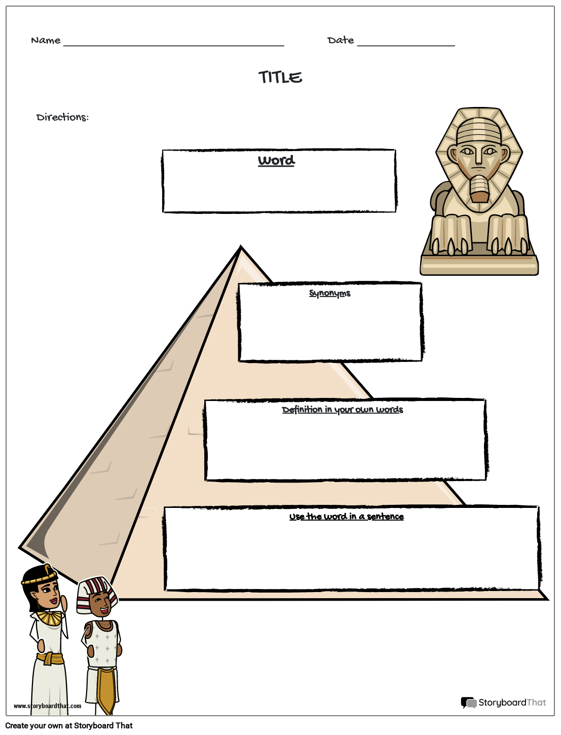 Vocabulary Pyramid Template Storyboard von worksheet-templates With Regard To Vocabulary Words Worksheet Template