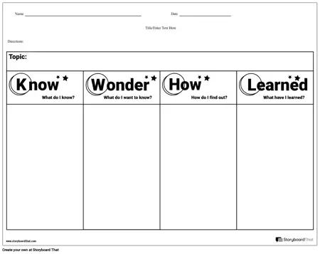 KWL & KWHL Chart Template — KWL Worksheet — KWL Chart Creator ...