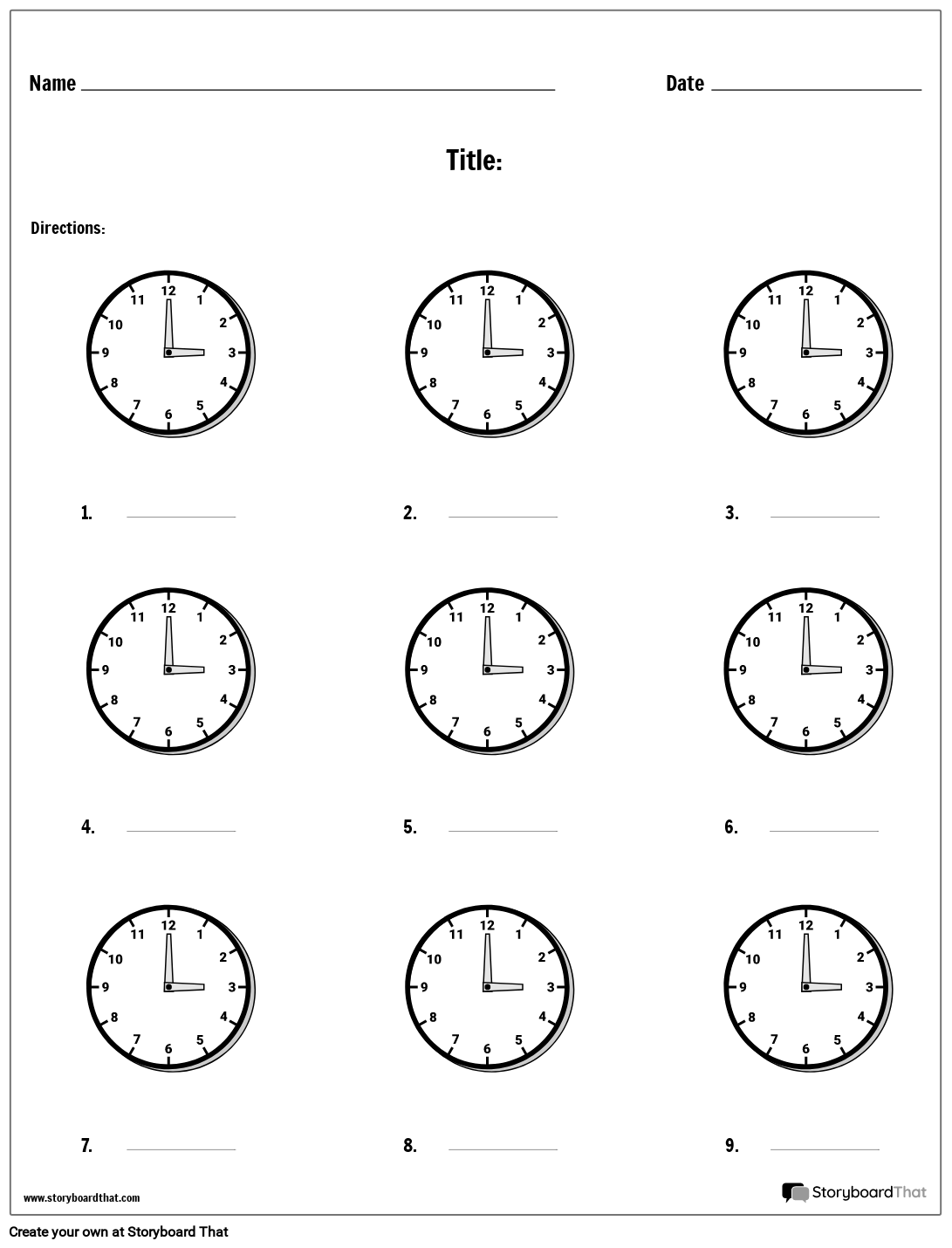 Easy-to-Use Write the Time Activity Worksheet
